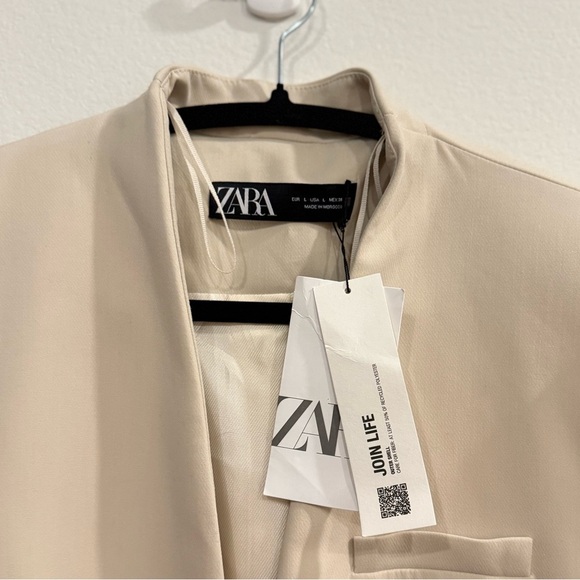 NWT Zara Cream Women's Suit Jacket - Picture 5 of 6